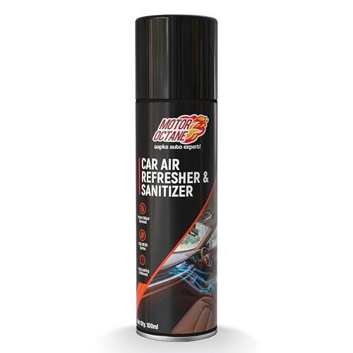 MotorOctane Car Air Refresher & Sanitizer Spray | 100ml (115g) | AC Disinfectant, Sanitizes Cabin, Eliminates Odour, Refreshing Citrus Fragrance, Fresh New Car Smell | Single-Use Pack