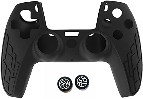 MR.Deal ; Every thing for gifting MrDeal Skin for PS5 Controller Grips, Silicone Case Cover for Playstation 5 Anti-Slip Protector with 2pcs Thumb Joysticks Caps (Black) [video game]