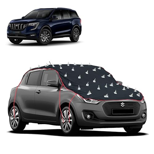 MWISS Dog Protection Spike Car Cover for XUV 700 Bonnet to Roof Easy Installation with 4 Elastic Hook Strap | Anti-Scratch Soft Cotton Inner | Complete Protection from Street Dogs & Monkeys