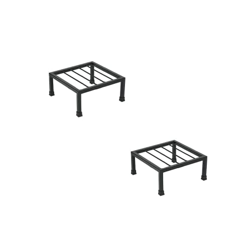 NAYRA Metal Planters Square Shape Thick and Strong Leg |Black Stand Stylish Gamla Planters Perfect Stand For Planter indoor and Outdoor (25 CM Stand)(SET OF 2)