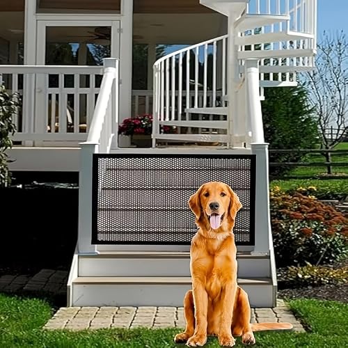 Ndola Pet Safety Gate for Door, Baby Safety Mesh Gate, Adjustable Dog Gate for Stairs & Doorways, No Drill Portable Safety Fence, Mesh Barrier for Dogs, Cats & Toddlers.