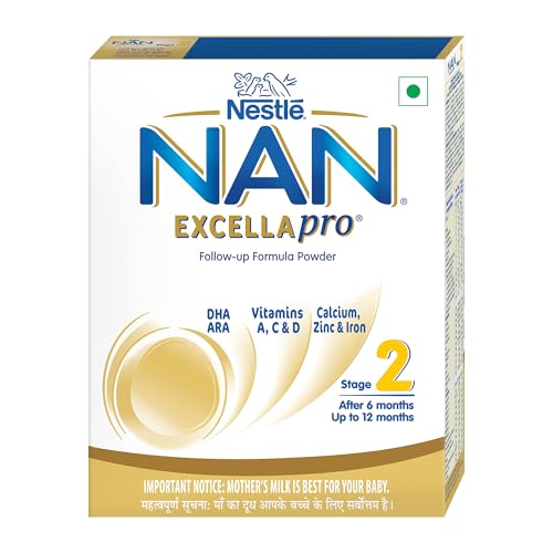 Nestlé NAN EXCELLAPRO Nan Stage 2 Follow-Up Formula Milk Powder For Babies, 6-12 months, with DHA, ARA, 400g Pouch in Box