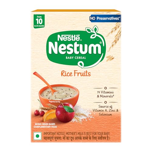 Nestum Baby Cereal From 10 to 24 Months, Rice Fruits, 300g (Weight may vary upwards), Bag-In-Box Pack