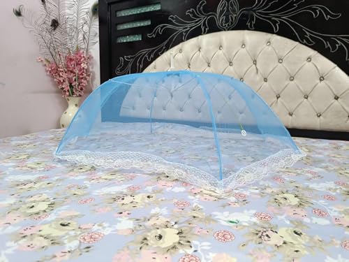 New Mosquito Net for New Born Baby,Safe & Easy Use Ensures Your Baby's Safe Sleep. Gives a Protection Against Dengue & Malaria, Up 0 to 15 Months.(Blue+Pink+Green+Yellow) (Baby-Umbrella Net-)