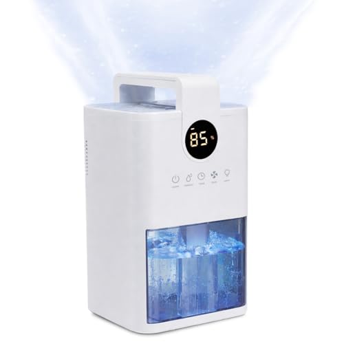 NexLev Dehumidifier for Room Moisture Absorption | 1000ML Tank | Ideal for Mold & Moisture Removal |For Room Wardrobe Kitchen Office| Auto Shut-Off Function| Preset Timer & Humidty Control | DH-01