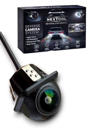 NEXTOOL Universal HD Reverse Parking Camera for Cars | Fisheye Wide Angle Lens | Night Vision Backup Camera | Waterproof Rear View Camera | High Clarity Video Output.