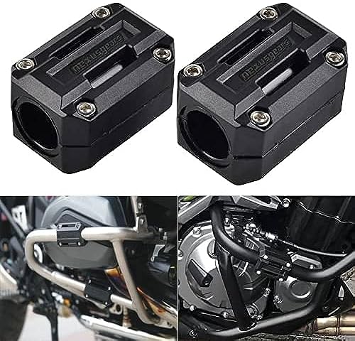 NexusGears Universal Crash Guard Protection Blocks for Motorcycles (22mm/25mm/28mm) | Anti-Fall Frame Sliders | Scratch & Impact Resistant | Easy Install with Mounting Kit