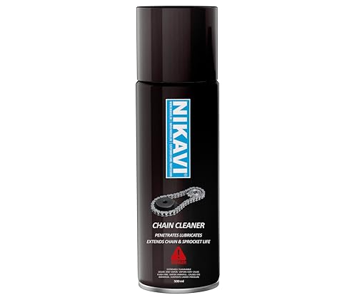 NIKAVI Chain Cleaner Spray – 500ml | High-Performance Motorcycle Chain Degreaser | Removes Dirt, Grease & Oil | Rust Protection | Safe for O-Ring, X-Ring & Z-Ring Chains