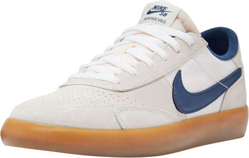 Nike Men Sb Heritage Vulc Summit White/Navy-White-Gum Light Brown Skateboarding 6 UK