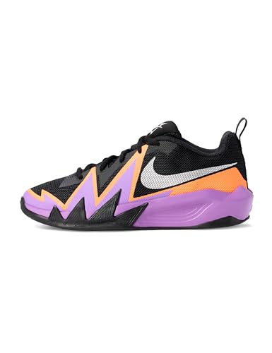 Nike Unisex S.T. Dynamite Black/Metallic Silver-Bright Violet Basketball Shoes UK 4.5