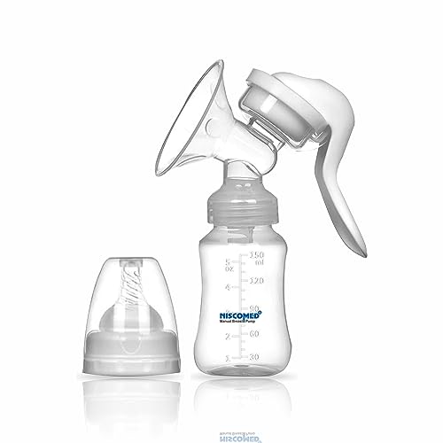 NISCOMED Manual Breast Milk Pump | Hand Operated Breast Pump Without Electricity | BPA Free Portable Breast Pump for Women
