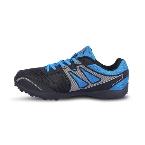Nivia Men Marathon Running Shoe for Mens | Rubber Outsole with Breathable Mesh Upper with PVC Synthetic Leather | Die Cut N.R E.VA Sockliner | Ideal for Trail Running (Blue/Black) UK -11