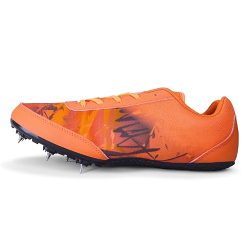 Nivia Men Zion-1 Running Spikes Shoes, Running Spikes, Track and Field Shoes for Men (Orange) UK-08