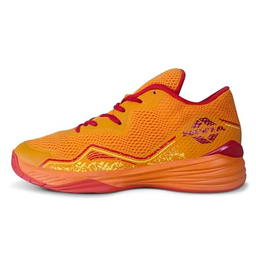 Nivia Warrior 2.0 Basketball Shoes for Men, Soft Cushion EVA Inner Insole, Indoor & Outdoor Court Shoes, Ultimate Comfort, Lightweight Flexibility, Reliable Grip Size-UK08(Orange)
