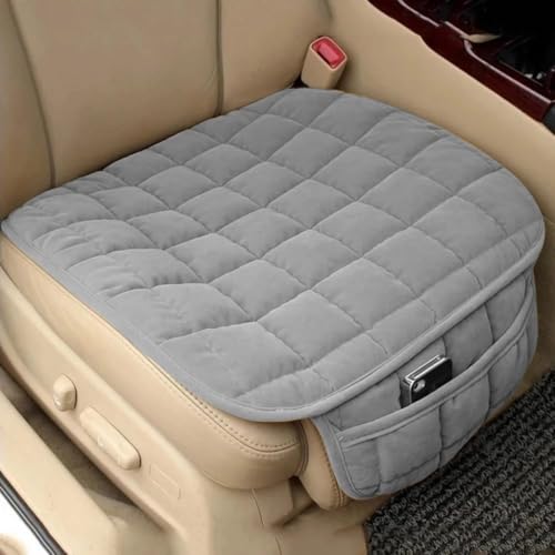 NIYANETAIL Premium Quilted Car Seat Cushion with Storage Pocket, Non-Slip Breathable Seat Protector, Universal Fit Soft Comfortable Seat Pad for Driver & Passenger, Ideal for Long Drives & Daily Use
