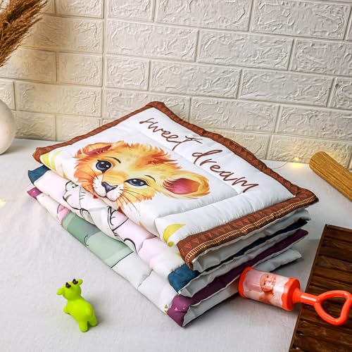Novo Baby Newborn Soft Cotton Godadi | Kids gaddi | Crib Sheet | Baby mat | Godari |Bedding Set| Matress | Bed | Baby Bedding Set for New Born (Pack of 3)