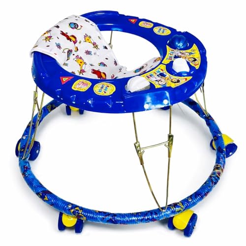 Nutts Multicolour Little Steps Activity Walker Foldable Baby Activity Walker Comfort Ride Baby Steel Walker (Blue)