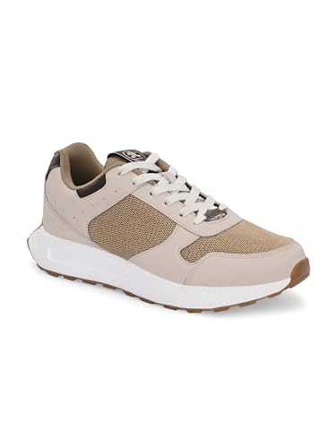 OFF LIMITS Men Takashi Casual Sneakers, Beige/White Sand/Brown, 10 UK