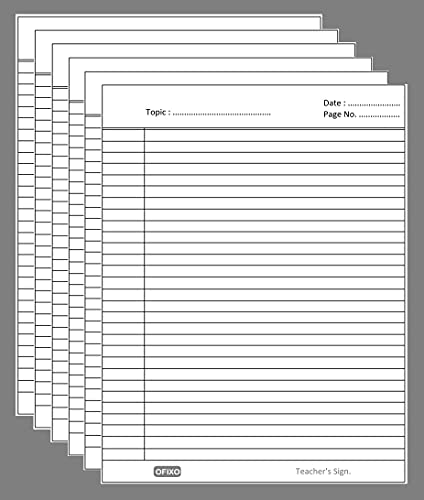 OFIXO A4 Size Both Side Ruled Sheet for Project/Practical/Homework (Pack of 100 sheets) (Model Number: OFX_RULD100)