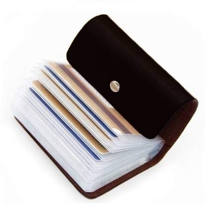 OFIXO Credit Card Holder Protector Credit Card Wallet Slim Metal Credit Card Case for Women or Men (Dark Black)