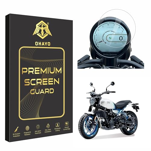 OHAYO 9H Hard Screen Protector for Royal Enfield Himalayan 450, Guerrilla 450, Bear 650 2023+ | Scratch Resistant, Military Strength, HD Clear, Bubble Free | Waterproof TFT Display Protection Film | Instrument Cluster Guard | Not Tempered Glass
