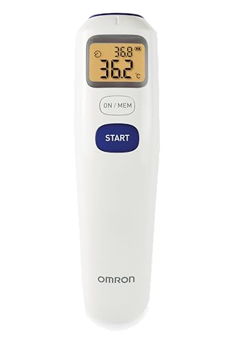 Omron MC 720 Non Contact Digital Infrared Forehead Thermometer With 1 Second Quick Measurement, 3 in 1 Measurement Mode, Auto On/off & Backlight, White, (MC-720_Omron _AW)