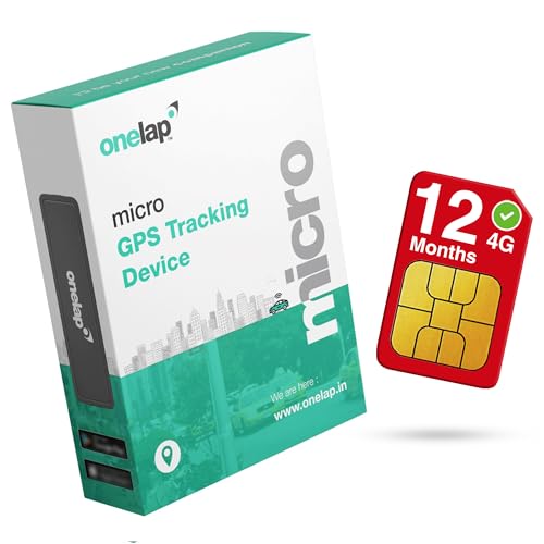 Onelap Micro GPS (with 12 Months 4G SIM Recharge) - Wired Hidden GPS Tracker for Bike, Car, Trucks | Live Location | Remote Engine Lock Compatible & ON/Off Alerts | Theft Alarm | 1 Year Android & iOS