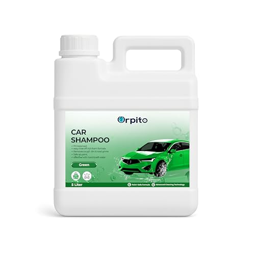 Orpito Car & Motorbike Shampoo 5L – Multi Fragrance | High Foam pH Balanced Wash | Safe on Paint Ceramic & PPF | Removes Dirt Oil Grease | Single & Combo Pack (1, Green)