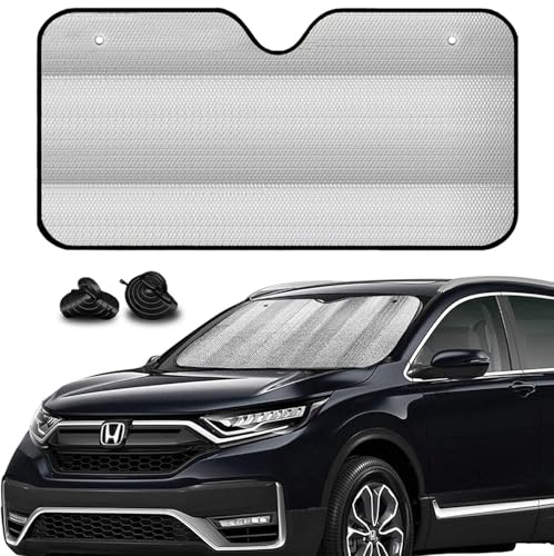 OTO2EYE Sunshade for Front Windshield Foldable Cool Reflective Sun Blocker for Car Interior Block 98% UV Rays Premium Aluminum Foil Heat Insulation Sun Shade Perfect for Car, Van,SUV (120x60 cm)