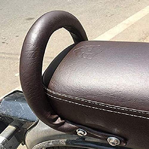 PA Backrest Support Pillion Brown Cushion Back Rest Full Black Bar for Royal Enfield Models (Compatible)