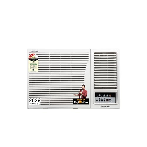 Panasonic 1.5 Ton 3 Star, New star rated, Inverter Window AC (50°C Oper., Copper Cond., 8in1 Convertible, 2-Way, PM0.1 Filter, ECO Mode, Powerful Mode, CW-LU183CG, White)