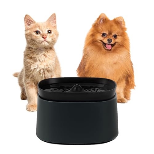 Pawbabas 2.5L Capacity Automatic Pet Water Fountain for Cats and Dogs | Ultra-Quiet | BPA-Free & Easy to Clean | Water Dispenser | Promotes Fresh Hydration | Indoor Fountain for Small Cats (Black)