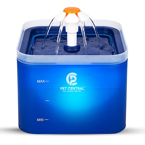 Pet Central Premium Cat Drinking Fountain - Indoor/Outdoor Automatic Pet Water Fountain with Filter - 67oz Capacity for Cats & Dogs