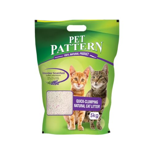 Pet Pattern Cat Litter Lavender Scented Odor Control for a Soothing Environment, (5Kg) DogsNCats - Authorised Partner