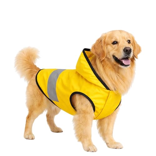 PetKartel Dog Raincoat Waterproof Jacket with Hood Reflective Strip Lightweight Windproof Pet Coat for Dogs Outdoor Walking Travel Rain Protection Easy Fit Comfortable Rainwear Bright Visible (Small)