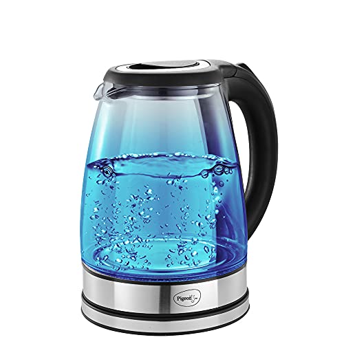 Pigeon by Stovekraft Crystal Glass Electric Kettle 1.8 Litre with LED Illumination, Heat Resistant Pyrex 1500 Watt