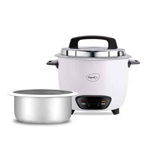Pigeon by Stovekraft Joy 1.8 Liter Electric Rice Cooker 700 Watt, White