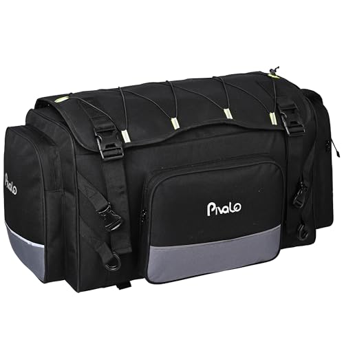 Pivalo 65Ltr Bike Tail Bag Lightweight Multi-Pocket Universal Storage with Mounting System YKK Zippers & Removable Strap Travel Saddle-Bag for Biker All Motorcycles and Bikes (Pack of 1, Black)