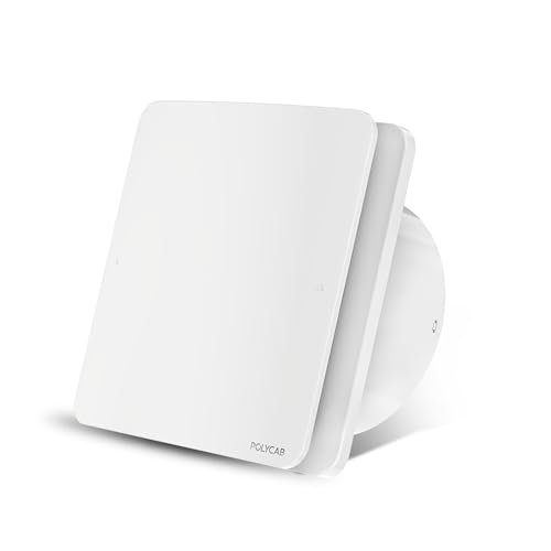 Polycab Freshly Prime 150mm Energy Efficient Exhaust fan for Kitchen, Bathroom | Noiseless ventilation, Sleek Design Easy to Clean | High Speed, Powerful Motor, 100% Copper, 3 Yrs Warranty【White】