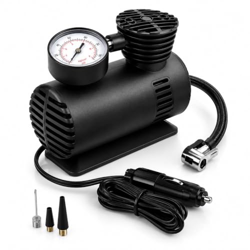 Portable Car Tyre Inflator 12V DC Air Compressor Pump with Pressure Gauge