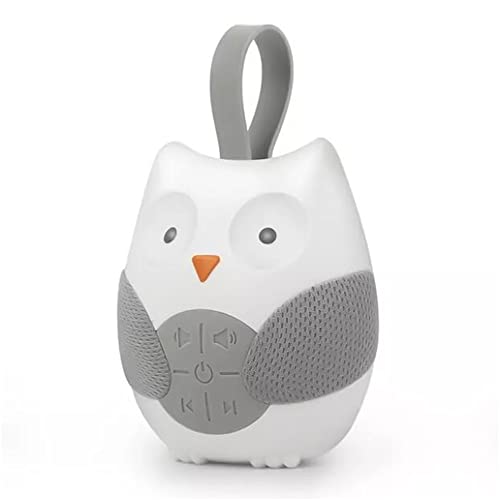 Portable Owl White Noise Machine Baby Soother with 10 Light Music Songs 2 Natural Sounds 2 Lullabies Silicone Strap for Infants Toddlers FANGKAI