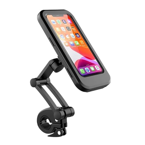 Prakalp Waterproof Bike Mobile Phone Holder – 360° Rotating Bicycle & Motorcycle Phone Mount, Universal Handlebar Smartphone Stand with Touchscreen Access, Shockproof