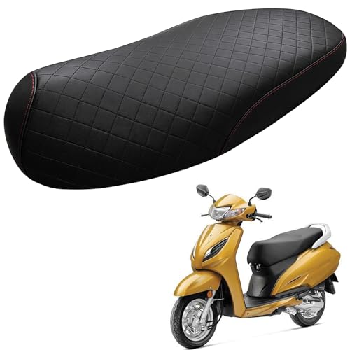 Premium Black Seat Cover Compatible with Honda Activa 5G & 6G | Diamond Quilted Stitch Design | Anti-Slip, Durable Leatherette Scooter Seat Cover