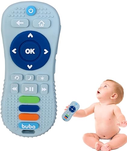 PRIME DEALS Silicone Remote Teether for Baby, Remote Teether for 3+ Months and 6 to 12 Months Baby, Helps Biting Skills Development, Colour & Shape Recognition, Teething Toys for Babies and Toddlers