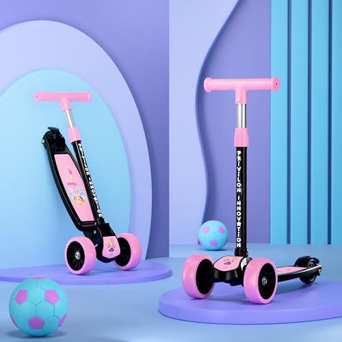 PRIVILON Innovation 3 Wheel Kick Scooter for Kids of Age 3-8 Years, All PU 3 Wheel 3 Level Height Adjustment, Light Weight 50kgs Weight Capacity for Kids (Pink)