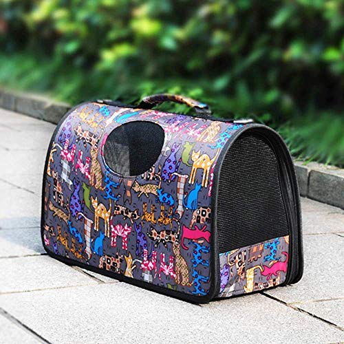 PSK PET MART Pet Carrier Travel Tote Bag for Dog/Cat/Puppy Lightweight Luxury Folding Airplane Bag with Soft Cushion, Portable/Folding L x W x H 15”x 6.5