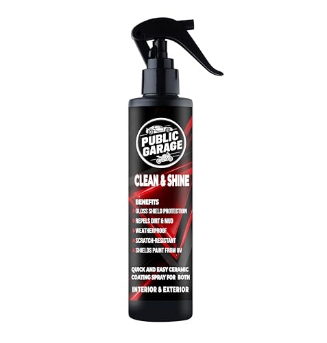 Public Garage Ceramic Coating Spray 200ml for Cars & Bikes | High Gloss Car Polish Wax Spray | Hydrophobic Paint Protection | Scratch Resistant Ceramic Wax for Interior & Exterior Detailing