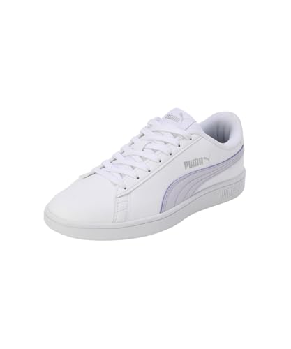 Puma Womens Smashic Wmn White-Spring Lavender-Matte Silver Sneaker - 5UK (39511101)