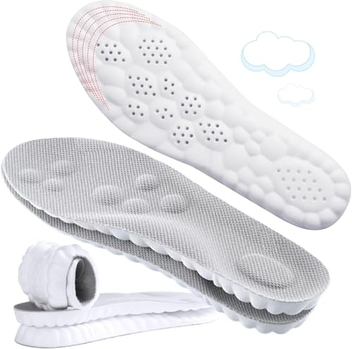 Purabelle Memory Foam Shoe Insoles, Elastic Shock Absorbing Height Increasing Sports Shoe Insoles For Men And Women Cuttable Soft Breathable Honeycomb Orthotic Replacement Inserts (Size EU 40-45)