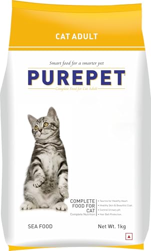 Purepet Adult Dry Cat Food Sea Food Flavour, 1 kg Pack